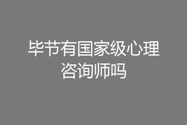毕节有国家级心理咨询师吗