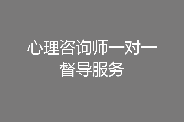 心理咨询师一对一督导服务