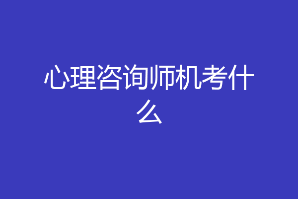心理咨询师机考什么