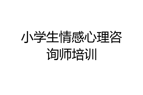小学生情感心理咨询师培训