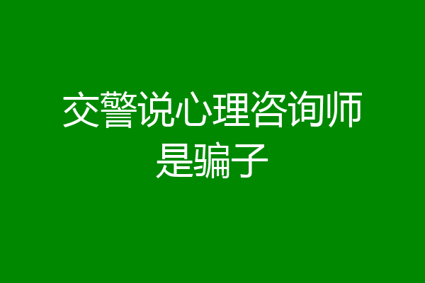 交警说心理咨询师是骗子