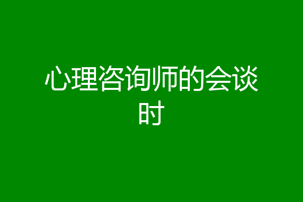 心理咨询师的会谈时