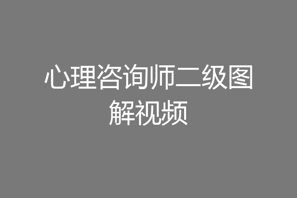 心理咨询师二级图解视频