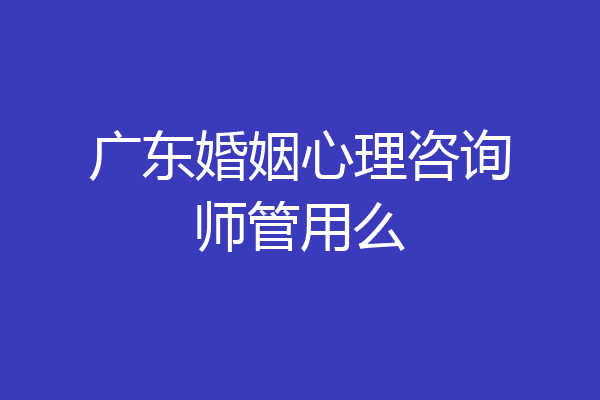 广东婚姻心理咨询师管用么