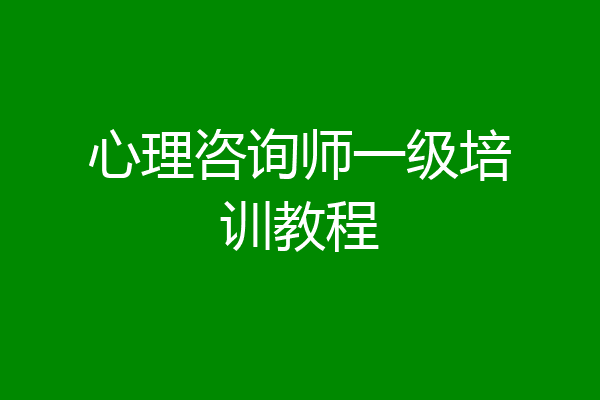 心理咨询师一级培训教程