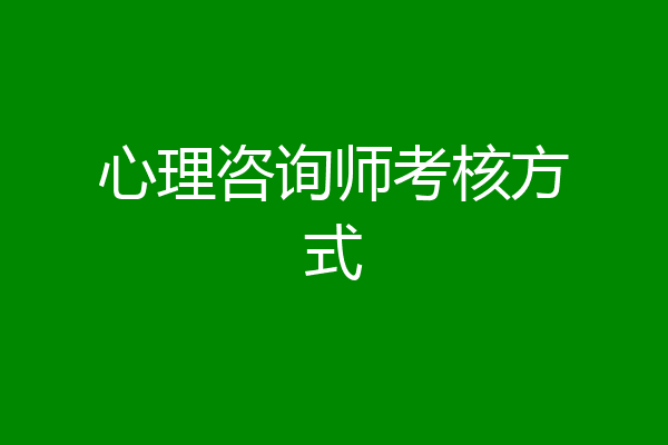 心理咨询师考核方式