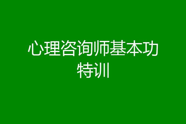 心理咨询师基本功特训