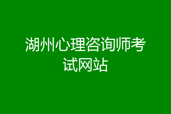 湖州心理咨询师考试网站