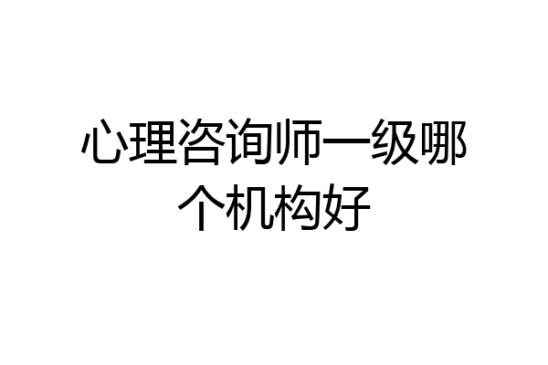 心理咨询师一级哪个机构好