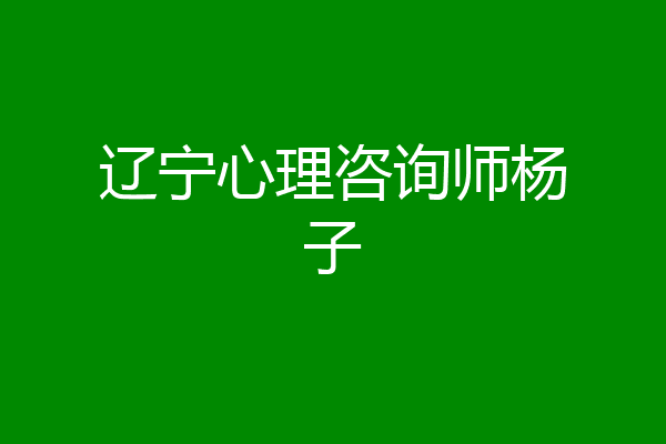 辽宁心理咨询师杨子
