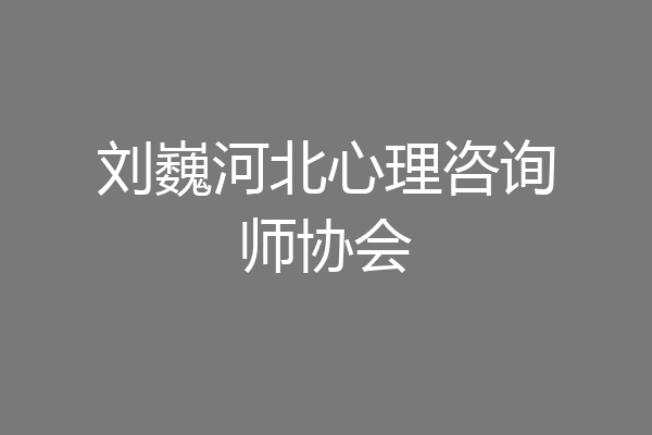 刘巍河北心理咨询师协会