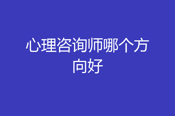 心理咨询师哪个方向好
