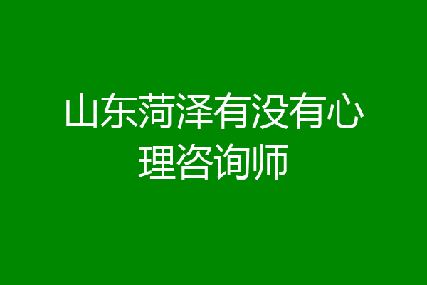 山东菏泽有没有心理咨询师