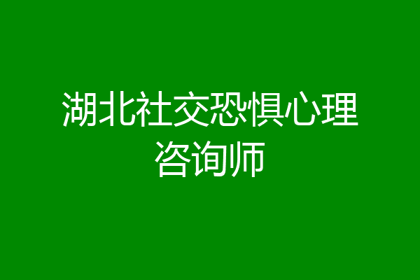湖北社交恐惧心理咨询师