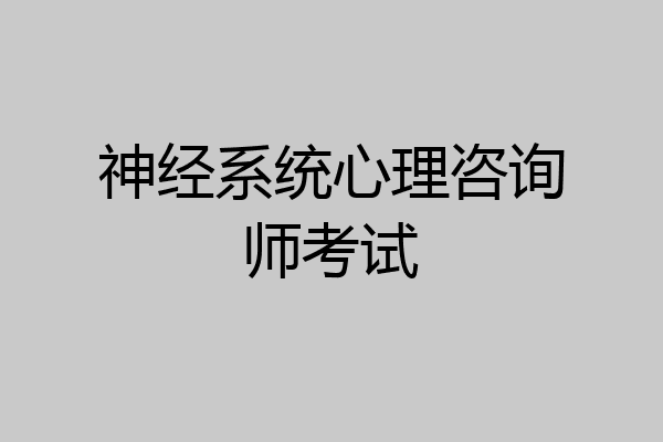 神经系统心理咨询师考试