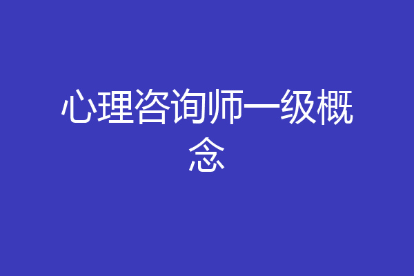 心理咨询师一级概念