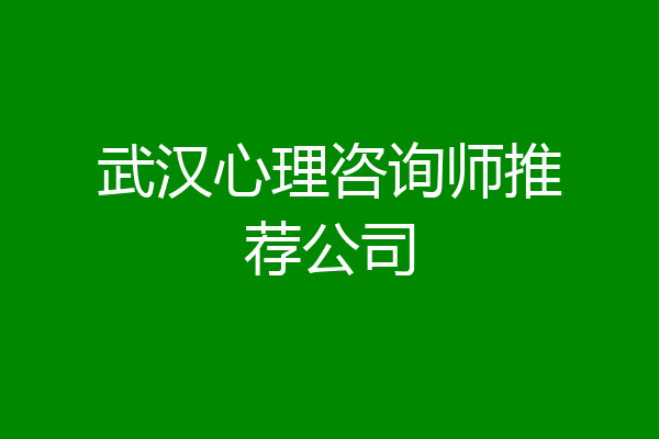 武汉心理咨询师推荐公司