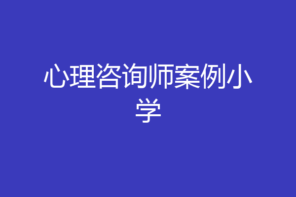 心理咨询师案例小学