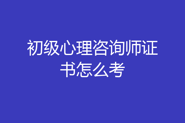 初级心理咨询师证书怎么考