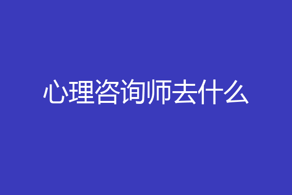 心理咨询师去什么