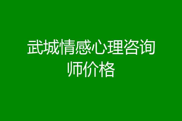 武城情感心理咨询师价格