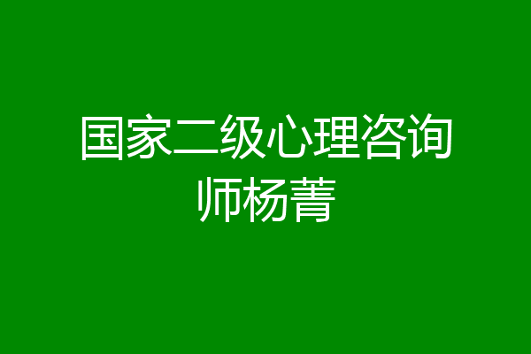 国家二级心理咨询师杨菁