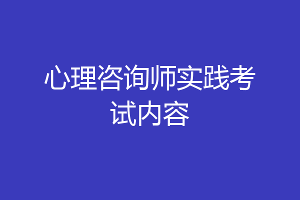 心理咨询师实践考试内容
