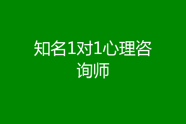 知名1对1心理咨询师