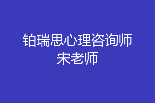 铂瑞思心理咨询师宋老师