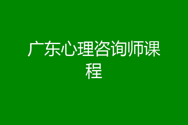 广东心理咨询师课程