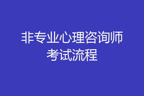 非专业心理咨询师考试流程