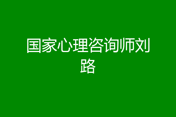 国家心理咨询师刘路