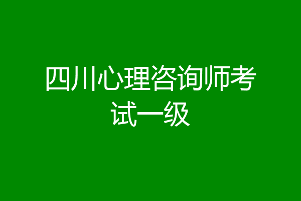 四川心理咨询师考试一级