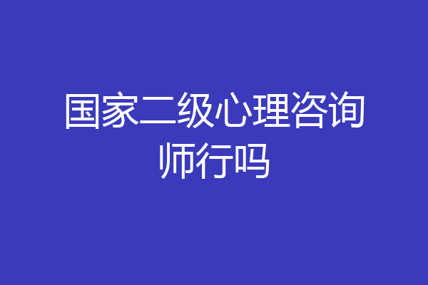 国家二级心理咨询师行吗
