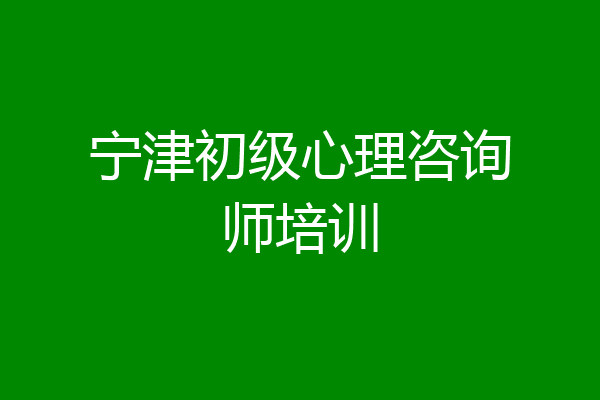 宁津初级心理咨询师培训
