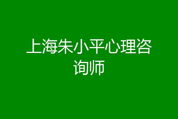 上海朱小平心理咨询师