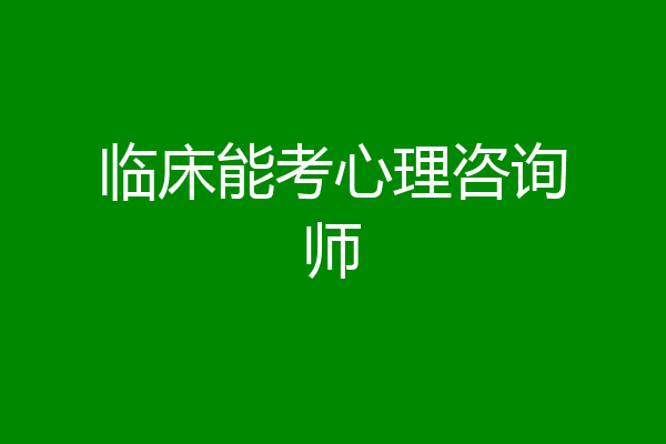 临床能考心理咨询师