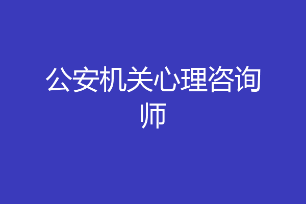 公安机关心理咨询师