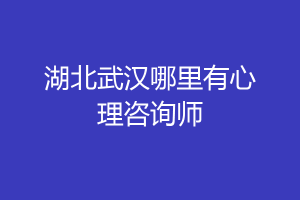 湖北武汉哪里有心理咨询师