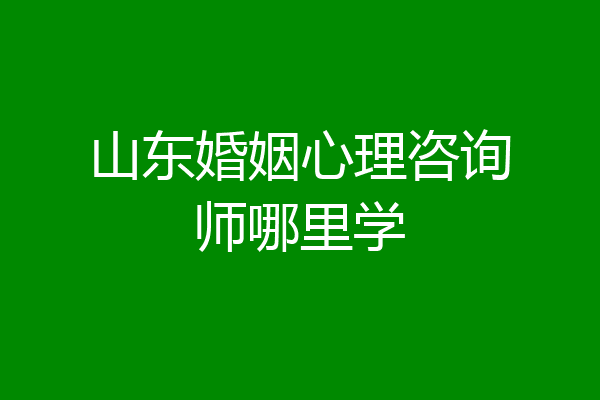 山东婚姻心理咨询师哪里学