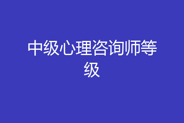 中级心理咨询师等级