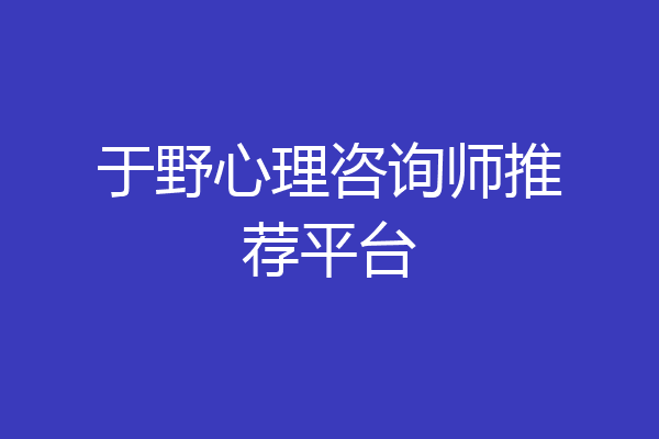 于野心理咨询师推荐平台