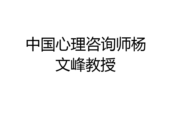 中国心理咨询师杨文峰教授