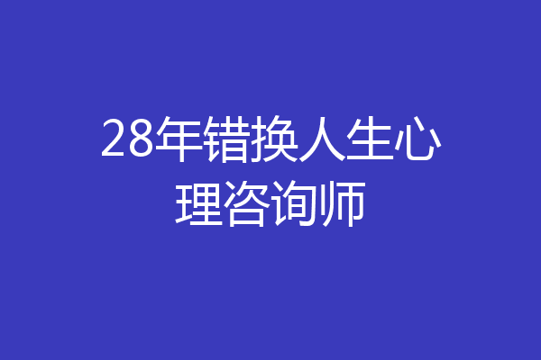 28年错换人生心理咨询师