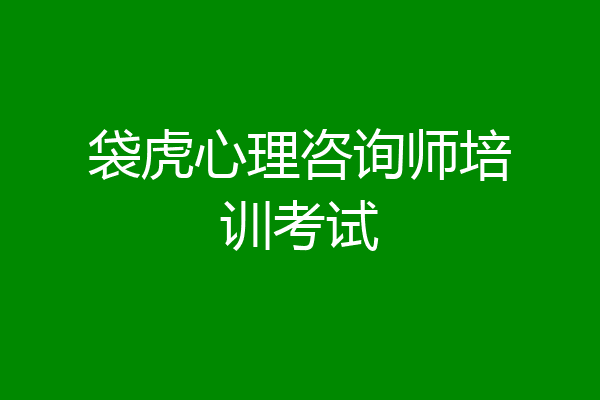 袋虎心理咨询师培训考试