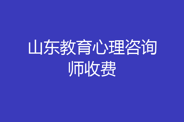 山东教育心理咨询师收费