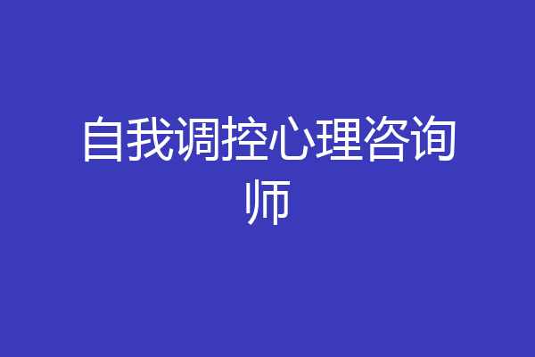 自我调控心理咨询师