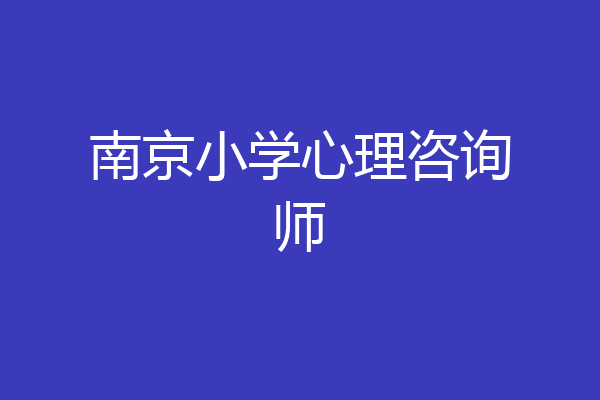 南京小学心理咨询师