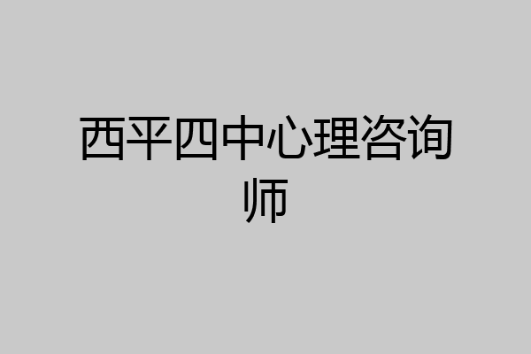 西平四中心理咨询师