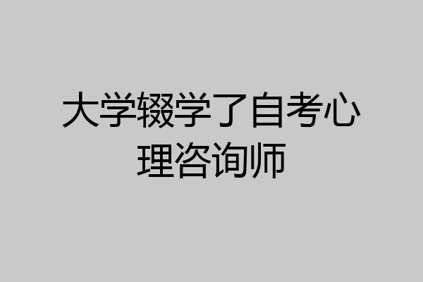 大学辍学了自考心理咨询师
